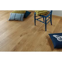 Parquet contrecollé Diva 184 - chêne authentique opale verni satiné - 4 chanfreins - 12x184x495/1992 mm