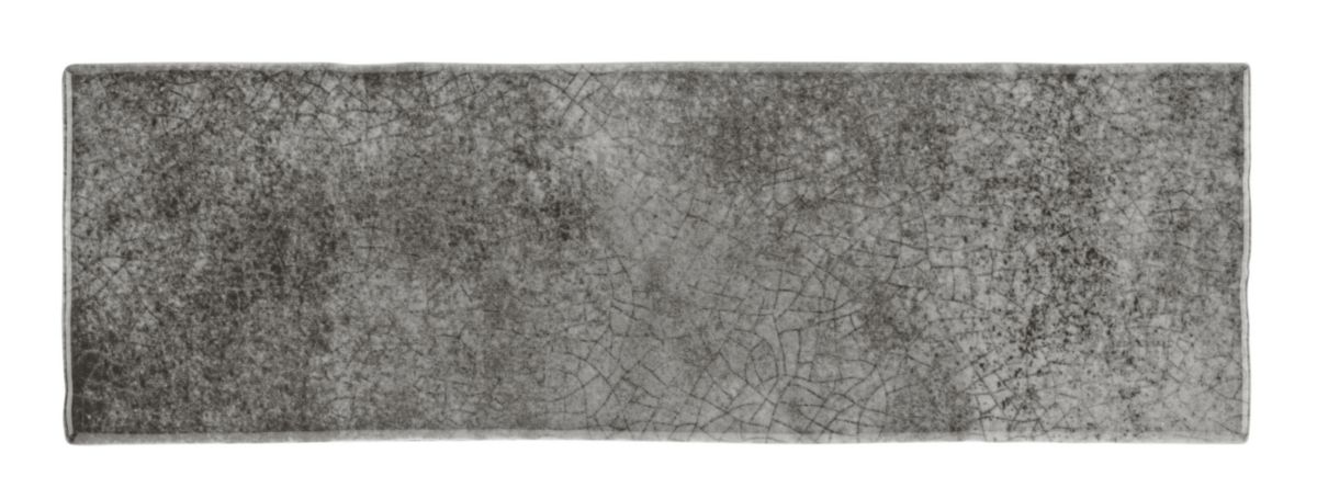 Carrelage mural faïence Oxford craquelé - graphite - 6,5x20 cm