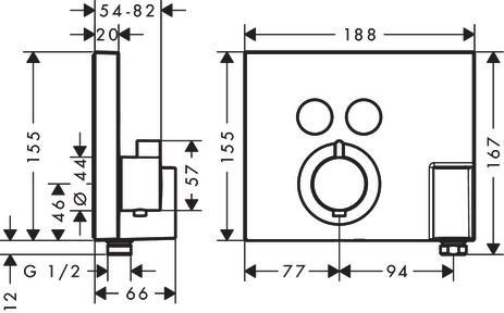 Set de finition pour mitigeur thermostatique ShowerSelect encastré - réf. 15765000