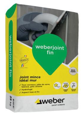 Mortier weberjoint fin pour carrelage mural - beige pierre E03 - sac de 25 kg