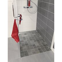 Mosaïque pierre naturelle pour receveur de douche - grey - plaque 30,5x30,5 cm - carreaux 10x10 cm