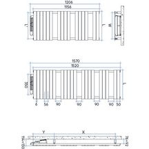 Sèche-serviette Alterna Concerto eau chaude soufflant 848w+1000w 1520/606 blanc mat