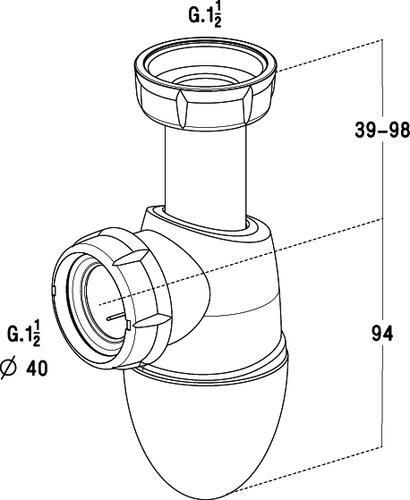 Siphon évier plastique Easyphon 0224286 - Ø entrée : 40 mm - Ø sortie : 40 mm