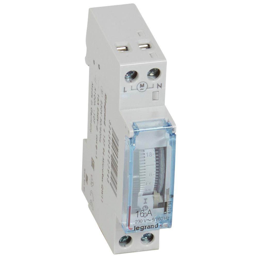 Interrupteur horaire analogique programmable - cadran vertical avec réserve de marche - 16A - 1 module