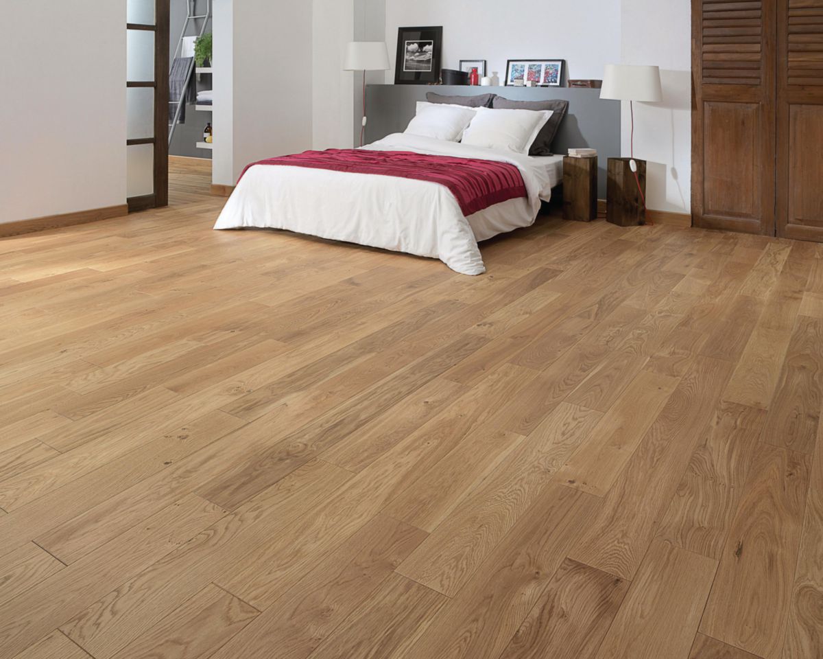 Parquet bois massif Sonate 90 - chêne Authentique huile naturelle - L. 400/1300 mm - l. 90 mm - ép. 14 mm