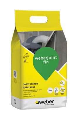 Mortier weberjoint fin pour carrelage mural - gris ciment E00 - sac de 5 kg