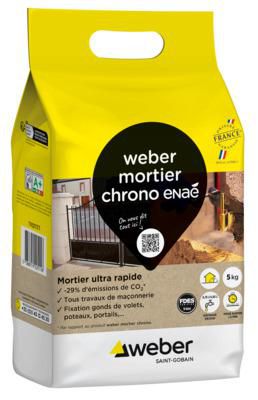 Weber mortier chrono pour travaux rapides de maçonnerie courante - sac de 5 kg