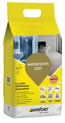 Joint de carrelage esthétique Weberjoint Star - ton terracotta T07 - sac de 5 kg