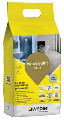 Joint de carrelage esthétique Weberjoint Star - vert sauge V02 - sac de 5 kg