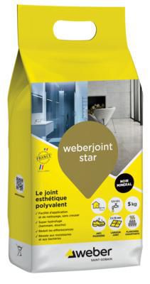 Joint de carrelage esthétique Weberjoint Star - noir minéral E12 - sac de 5 kg