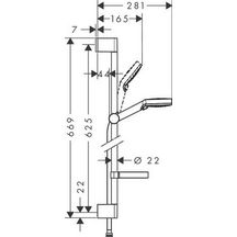 Ensemble barre de douche 65cm Crometta Vario 2 jets avec porte-savon 26553400