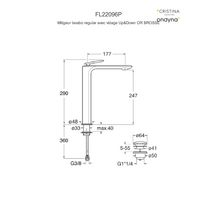 Mitigeur lavabo FOIL avec vidage Up&Down OR brossé Réf. FL22096P Réf. FL22096P