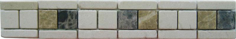 Listel pierre naturelle Sticks & Square - cream beige chocolate MA-7009 - 27x4,4 cm