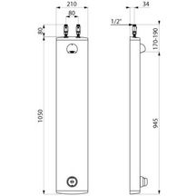 Panneau de douche Tempomix avec mitigeur temporisé et pomme round, alimentation par le haut face alu : réf. 790300