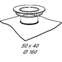 Chapeau de ventilation avec collerette d'étanchéité SVMC16 - PVC gris ardoise - Ø 160 mm - collerette 500x400 mm