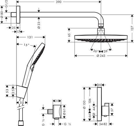 Hansgrohe PACK DESIGN ShowerSet Raindance Select S / ShowerSelect S réf. 27297000