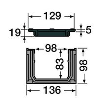 Caniveau 130 Connecto CAL10BF + 2 grilles fonte classe B125 - polypropylène noir - L. 1 m - H. 100 mm