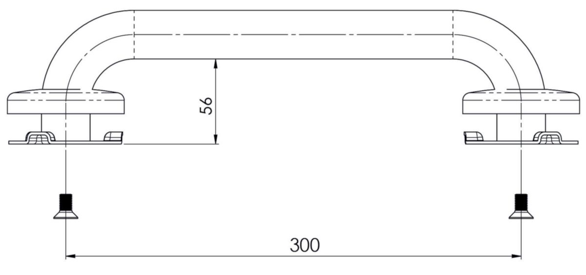 Barre droite inox diamètre 32 mm 300 mm libre service réf. 01260-LS