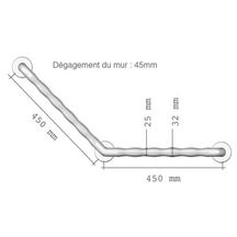 Barres d'appui à poignée ergonomique AKW INTERNATIONAL coudées à 135° blanc réf. 01640WH-LS