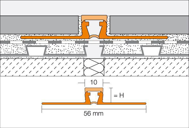 Profilé de fractionnement DILEX-BWB - pose collée - gris - L. 2,50 m - ép. 12,5 mm