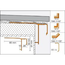 Profilé de rive pour balcon BARA-RAK - aluminium beige clair - L. 2,5 m