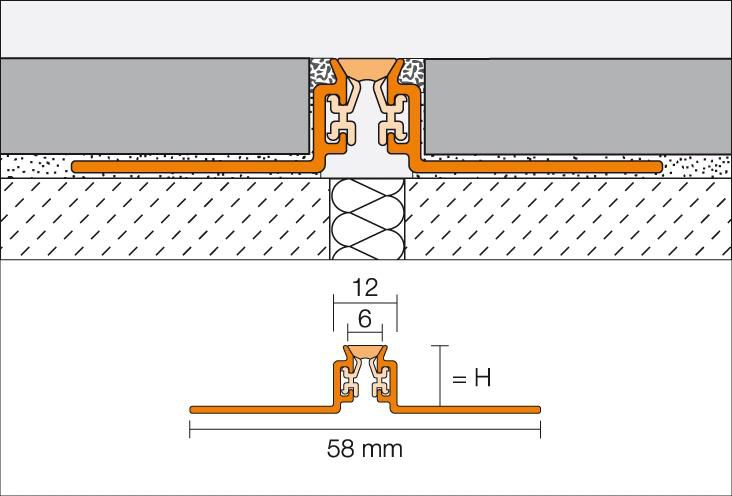 Profilé pour joint de fractionnement DILEX-AKWS - aluminium gris - L. 2,50 m - ép. 10 mm