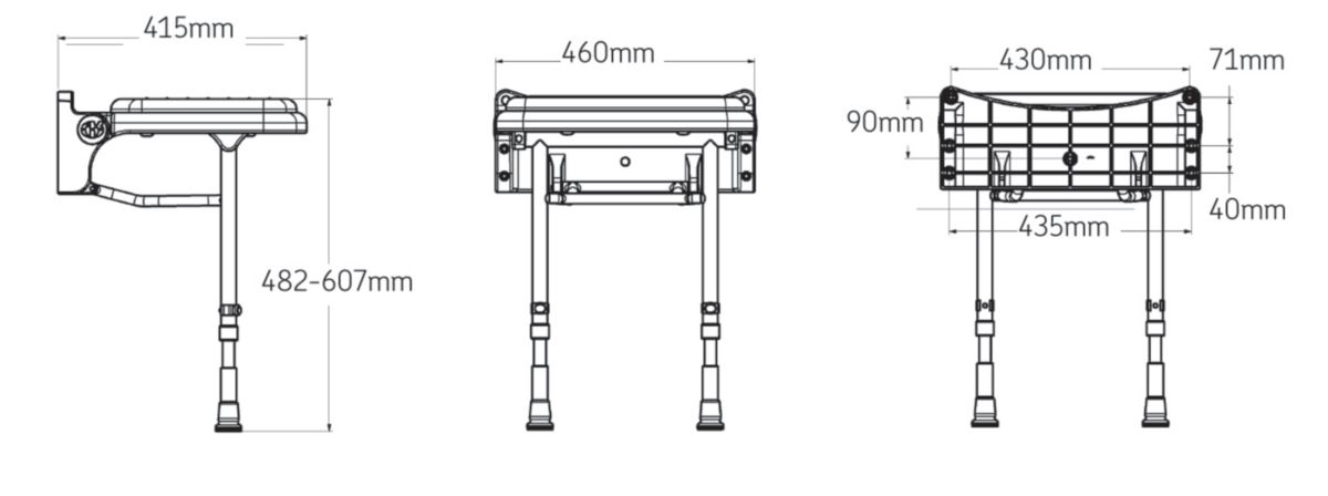 Siège rembourré standard AKW INTERNATIONAL gris réf. 02010P-LS