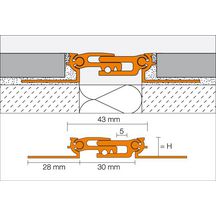 Profilé couvre-joint de dilatation DILEX-BT - aluminium - L. 2,50 m - ép. 10 mm