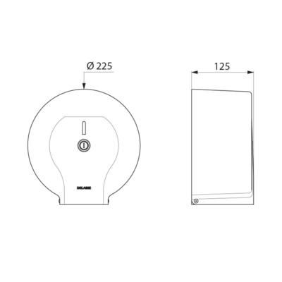 Distributeur de papier WC moyen 200 m Inox satiné 8 / 10 réf. 2902