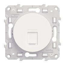 Prise RJ45 UTP grade 1 catégorie 6 Odace - 8 contacts - sans plaque - blanc brillant