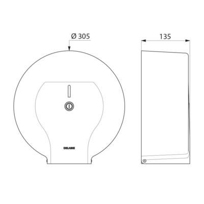 Distributeur de papier WC grand modèle acier 10 / 10 laqué blanc fixation cachée : réf. 2910