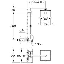 Colonne de douche avec mitigeur thermostatique Euphoria Cube System 230 Chromé 26087000