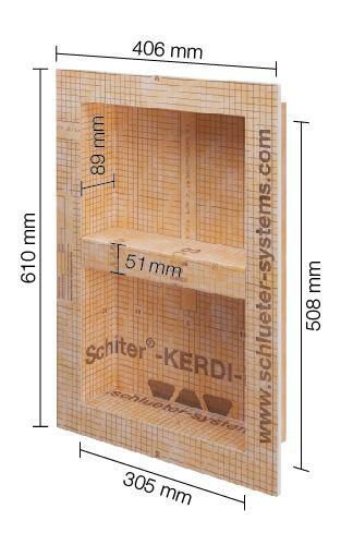 Niche préfabriquée Schlüter-KERDI-BOARD-N - 305x508 mm