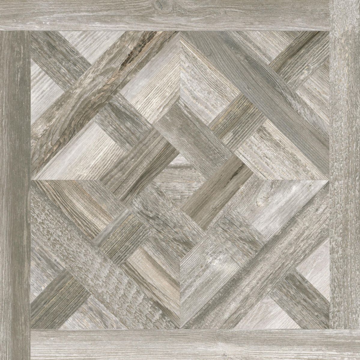 Carrelage imitation parquet Artwood - grès cérame rectifié - décor dovegrey inlay - 60x60 cm - ép. 9,5 mm