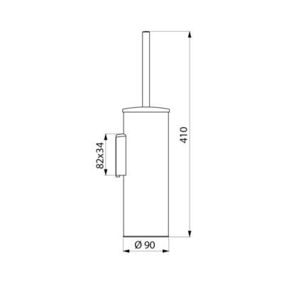 Pot à balai WC inox 316 poli brillant avec couvercle et balai fixation murale : réf. 4051P