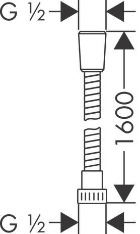 Flexible de douche Métaflex'C 1,60 m, chromé réf. 28266000