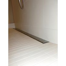 Caniveau douche à l'italienne Ekinox+ KBC090 avec platine d'étanchéité - inox satiné - grille décalée 13 mm - garde d'eau 30 mm - Dn 50 - L. 900 mm