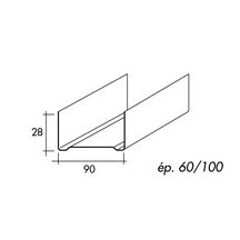 Rail métallique pour cloison sèche R90 - 28x90 mm - L. 3 m