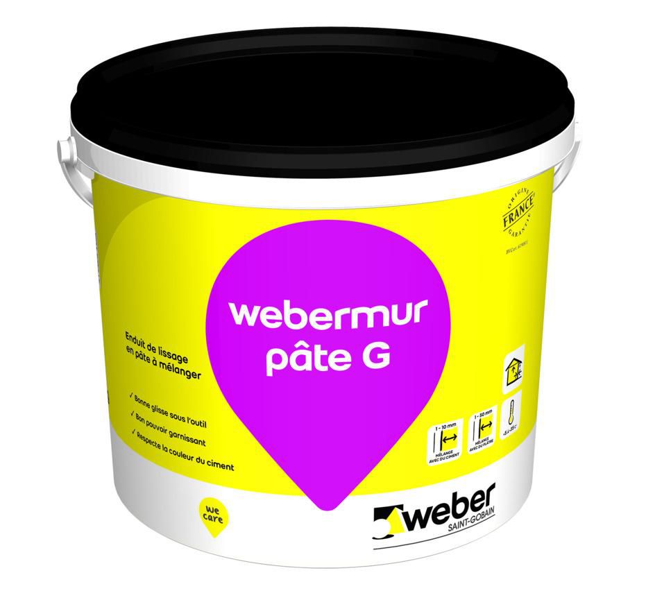 Enduit de lissage webermur pâte G - seau de 25 kg