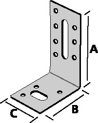 Équerre d'assemblage EA - acier galvanisé - 40x100x60 mm - ép. 2,5 mm