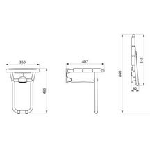 Siège de douche relevable ECO avec pied, alu réf. 510400