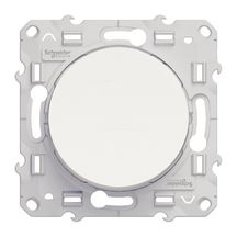 Bouton-poussoir simple 10 A Odace - sans plaque - blanc brillant - 71x71x33,6 mm