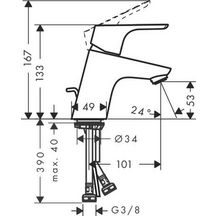 Mitigeur lavabo FOCUS 70 CoolStart Chromé réf. 31539000