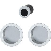 Set pour porte coulissante Kit5 F94-1 aluminium aspect chrome satine aveugle sans gache minimum 35mm Neutral Réf. 10804926