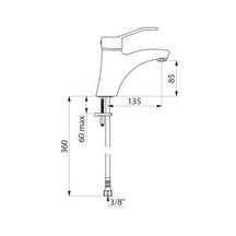 Mitigeur de lavabo à bec fixe H 85, commande par manette ajourée, sans tirette ni vidage réf. 2521