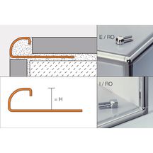 Profilé quart de rond pour revêtement mural Rondec-EB - acier inox brossé - H. 10 mm - L. 2,50 m