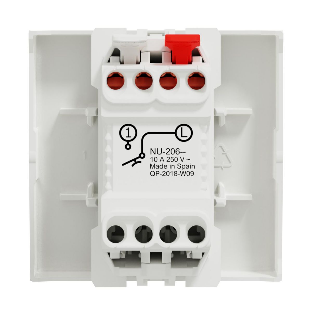 Bouton poussoir à connexion rapide Unica - 10A - blanc - 2 modules