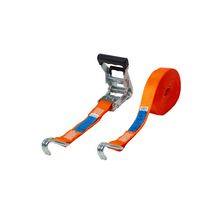 Sangle d'arrimage + cliquet - charge max. 2 t - polyester orange - 6 m x 35 mm