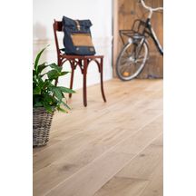 Parquet bois massif Harmonie Standing - chêne blanc brut huilé - choix rustique - 400/1800x180 mm - ép. 20 mm