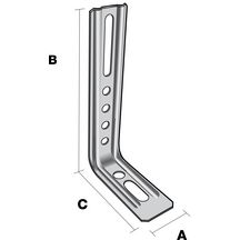 Équerre nervurée droite END130/1,5 - acier galvanisé - 130x71,5x30 mm